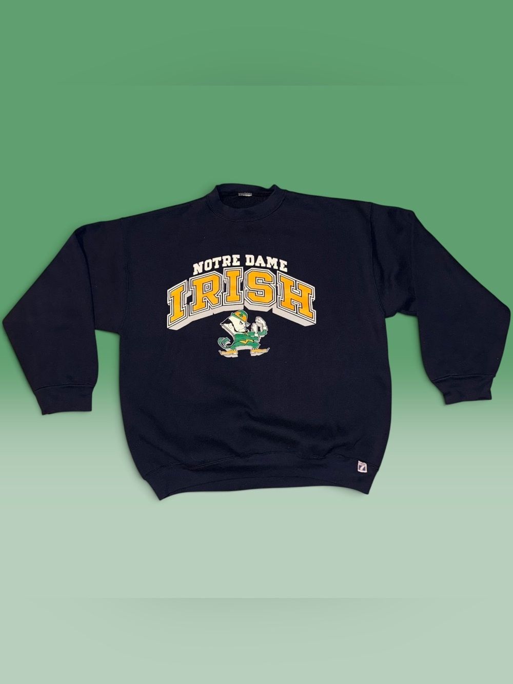 Vintage 90s Logo 7 Notre Dame Fighting Irish Navy Crewneck Sweatshirt XL